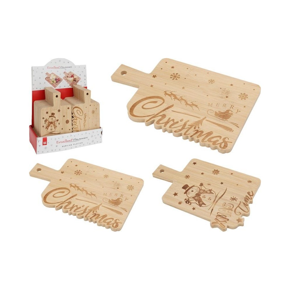 VASSOIO LEGNO XMAS 22X14CM 2AS